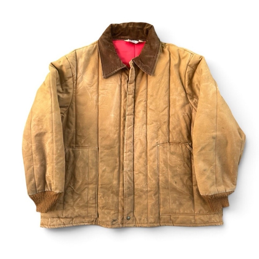 Vintage Walls Blizzard Jacket Mens Size 2XL Brown Canvas Work Coat 80s Distress